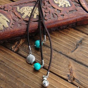 特色民族风时尚复古饰品 守望皮绳长项链